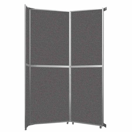 VERSARE Operable Wall Folding Room Divider 7'11" x 12'3" Charcoal Gray Fabric 1070207-2
